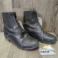 JUNIORS Paddock Boots, zip *gc/fair, loose toe soles, rubs, faded, scratches, clean & film/residue
