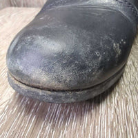JUNIORS Paddock Boots, zip *gc/fair, loose toe soles, rubs, faded, scratches, clean & film/residue
