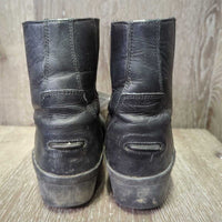 JUNIORS Paddock Boots, zip *gc/fair, loose toe soles, rubs, faded, scratches, clean & film/residue

