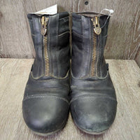 JUNIORS Insulated Winter Riding Paddock Boots, zips *gc, scuffs, clean & dirt/residue, faded toes, peeled heel reflectors
