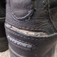 JUNIORS Insulated Winter Riding Paddock Boots, zips *gc, scuffs, clean & dirt/residue, faded toes, peeled heel reflectors
