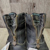 JUNIORS Insulated Winter Riding Paddock Boots, zips *gc, scuffs, clean & dirt/residue, faded toes, peeled heel reflectors
