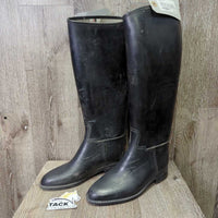 Tall Lined Rubber Riding Boots *gc/fair, scratches, scuffs, clean, rubs, rubbed & holey inner heels

