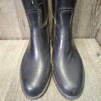 Tall Lined Rubber Riding Boots *gc/fair, scratches, scuffs, clean, rubs, rubbed & holey inner heels
