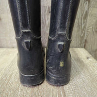 Tall Lined Rubber Riding Boots *gc/fair, scratches, scuffs, clean, rubs, rubbed & holey inner heels
