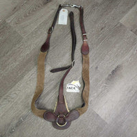 Leather & Elastic Breastplate, snaps *gc, dirty, stained, sticky, older, xholes, v.thin fleece, rubs, creases
