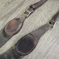 Leather & Elastic Breastplate, snaps *gc, dirty, stained, sticky, older, xholes, v.thin fleece, rubs, creases
