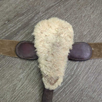 Leather & Elastic Breastplate, snaps *gc, dirty, stained, sticky, older, xholes, v.thin fleece, rubs, creases
