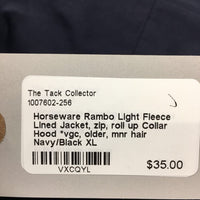 Light Fleece Lined Jacket, zip, roll up Collar Hood *vgc, older, mnr hair