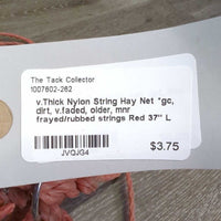 v.Thick Nylon String Hay Net *gc, dirt, v.faded, older, mnr frayed/rubbed strings
