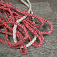 v.Thick Hvy Nylon String Hay Net *gc, fubs, frays, faded, older, knotted, clean, stains
