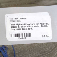 Thin Nylon String Hay Net *gc/fair, clean, & dirty, rusty, older, faded, hay, rubs
