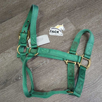 Thick Nylon Halter *gc, mnr hair, faded, dirt?stains, edge rubs & frays, older
