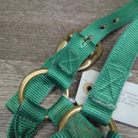 Thick Nylon Halter *gc, mnr hair, faded, dirt?stains, edge rubs & frays, older
