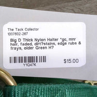 Thick Nylon Halter *gc, mnr hair, faded, dirt?stains, edge rubs & frays, older

