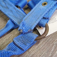 v.Thick Stiff Nylon Halter *gc, older, clean, stains, rubs, oxidized, frayed end
