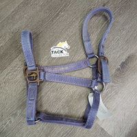 v.Thick Stiff Nylon Halter *gc/fair, rust, residue, v.faded, older, stains, dirt, frayed holes
