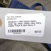 Stiff Nylon Halter, snap *gc, clean, faded, rubs, hairy, edges: frays & dent
