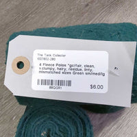 4 Fleece Polos *gc/fair, clean, v.clumpy, hairy, residue, linty, mismatched sizes
