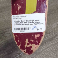 Body Brush *gc, clean, stains, mnr bent bristles, edges: peeled & scraped, tape
