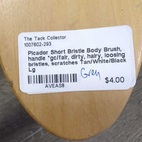 Short Bristle Body Brush, handle *gc/fair, dirty, hairy, loosing bristles, scratches
