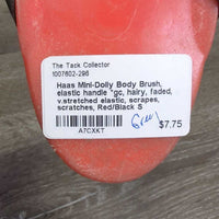 Body Brush, elastic handle *gc, hairy, faded, v.stretched elastic, scrapes, scratches
