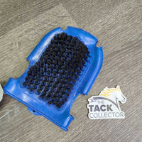 Double Sided Spikes & Bristle Brush Bathing Mitt *gc, clean & dusty/residue, mnr dings, stains, rubs, broken/missing spikes, hair, older

