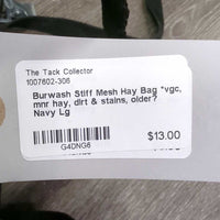 Stiff Mesh Hay Bag *vgc, mnr hay, dirt & stains, older?

