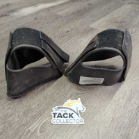 2 Rubber Stirrup Covers - Tapaderos *fair/poor, dirty, bent, cracked ends, stains, engraved, older
