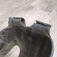 2 Rubber Stirrup Covers - Tapaderos *fair/poor, dirty, bent, cracked ends, stains, engraved, older
