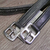 Thick Nylon Lined Soft Stirrup Leathers *gc/fair, scrapes, rubs, faded, older, stiff, dry

