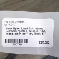 Thick Nylon Lined Soft Stirrup Leathers *gc/fair, scrapes, rubs, faded, older, stiff, dry

