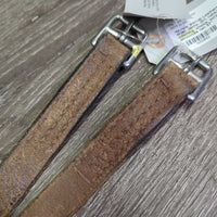 Narrow Stirrup Leathers *gc/fair, older, dents, dirt, rubs,mnr undone stitching, xholes, scrapes, stains, scratches
