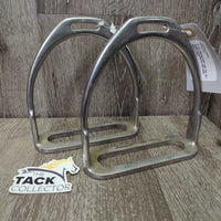 Pr Hvy Stirrup Irons *vgc, mnr dirt, stains, scratches & rubs, older, No Grips
