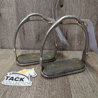 Light Stirrup Irons, grips *gc/fair, dirty, rusty, rubbed/thin grips, pitted
