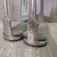 Light Stirrup Irons, grips *gc/fair, dirty, rusty, rubbed/thin grips, pitted
