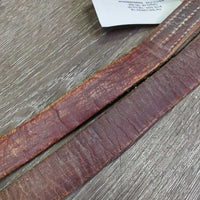 v.stiff v.thick Stirrup Leathers *fair, stains, faded, xholes, scrapes, stretched, film, residue NOT FOR RIDING
