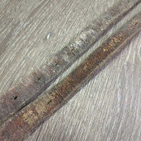 v.stiff v.thick Stirrup Leathers *fair, stains, faded, xholes, scrapes, stretched, film, residue NOT FOR RIDING
