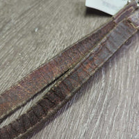 v.stiff v.thick Stirrup Leathers *fair, stains, faded, xholes, scrapes, stretched, film, residue NOT FOR RIDING
