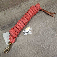 Stiff Horsemanship? Nylon Lead Rope, leather tassel *gc, faded, mnr dirt, frays
