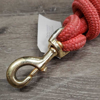 Stiff Horsemanship? Nylon Lead Rope, leather tassel *gc, faded, mnr dirt, frays
