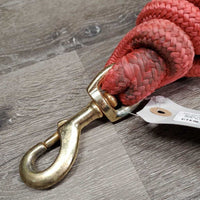 Stiff Horsemanship? Nylon Lead Rope, leather tassel *gc, faded, mnr dirt, frays
