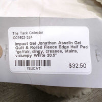Gel Quilt & Rolled Fleece Edge Half Pad *gc/fair, dingy, creases, stains, v.clumpy
