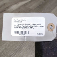 1" Thick Felt Halter Crown Piece Paddiing *gc/fair, dirty, hairy, faded, older
