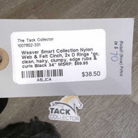 Nylon Web & Felt Cinch, 2x D Rings *gc, clean, hairy, clumpy, edge rubs & curls

