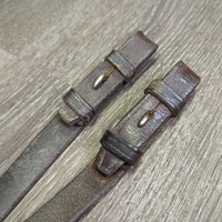 Braided Leather Reins *fair, v.stiff, v.dry, undone laces, film, chewed
