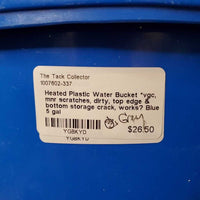 Heated Plastic Water Bucket *vgc, mnr scratches, dirty, top edge & bottom storage crack, works?
