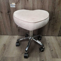 Heart Shaped Cushion Rolling Stool, adjustable height *vgc, mnr stains & rubs