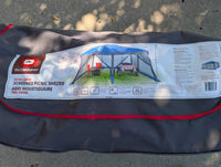 Outbound Extra-Large 4-Door Screen House/Canopy Tent/Gazebo Camping Shelter, Rolling Bag *NEW, all parts, scrapes, sm holes
