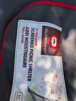 Outbound Extra-Large 4-Door Screen House/Canopy Tent/Gazebo Camping Shelter, Rolling Bag *NEW, all parts, scrapes, sm holes
